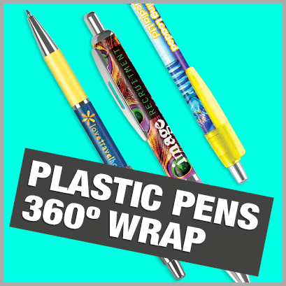 Plastic Pens (360° Wrap) personalised with print